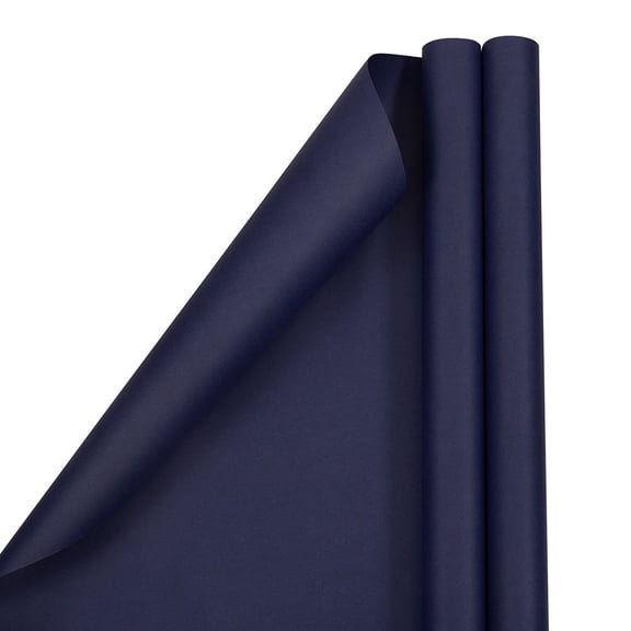 JAM Matte Presidential Blue All Occasion Gift Wrap Papers, 2 Rolls, 50 Sq Ft