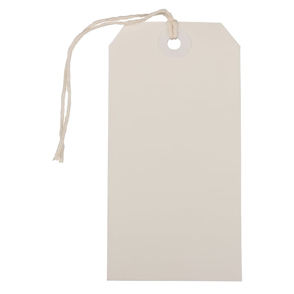 JAM Medium White Paper Gift Tags, with String 4.75" x 2.37" x 2" (1000 Count)