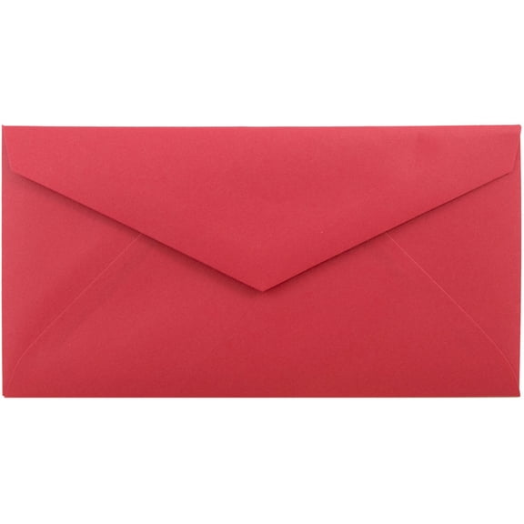 JAM Monarch Envelopes, 3 7/8 x 7 1/2, Red, 50/Pack