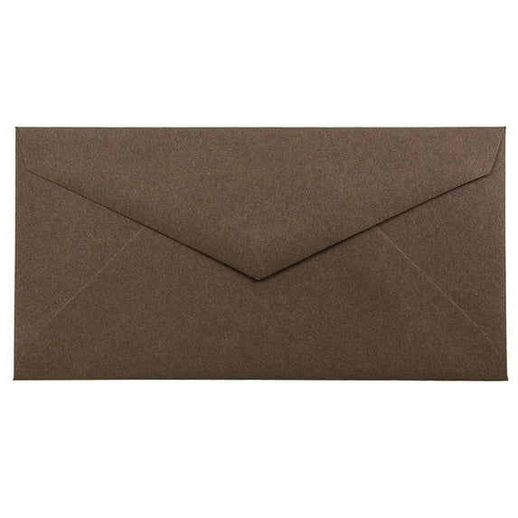 JAM Monarch Envelopes, 3.9x7.5, Dark Brown, 50/Pack