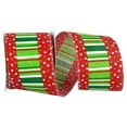 thumbnail image 1 of JAM Multi-color Polyester Christmas Stripe Polka Dot Ribbon, 30' x 2.5", 1 of 5