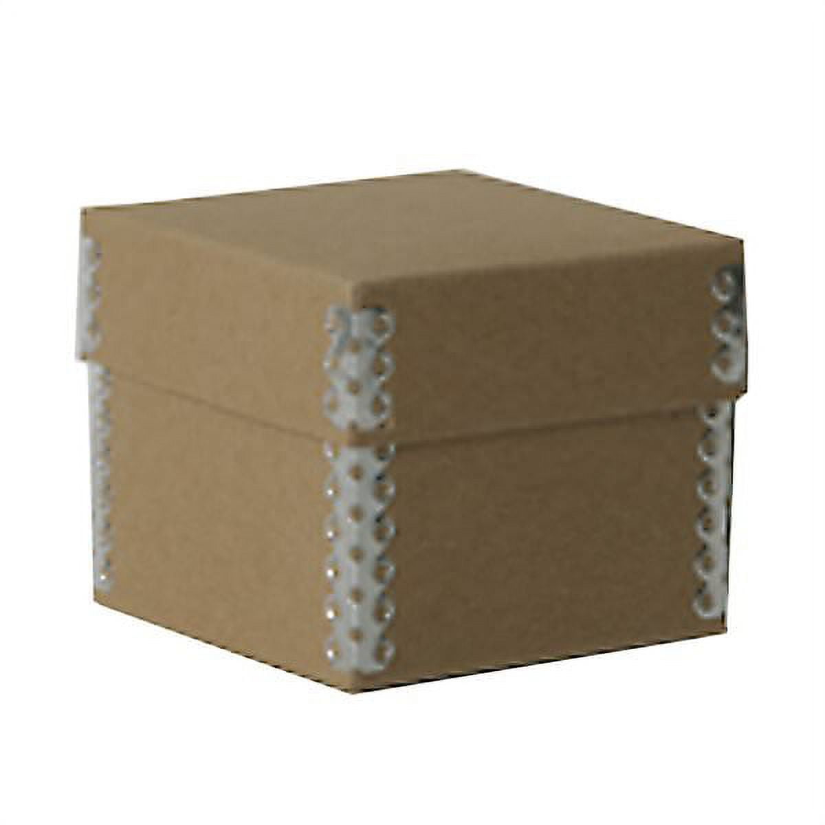 Small Brown Kraft Chipboard Storage Box with Detached Lid