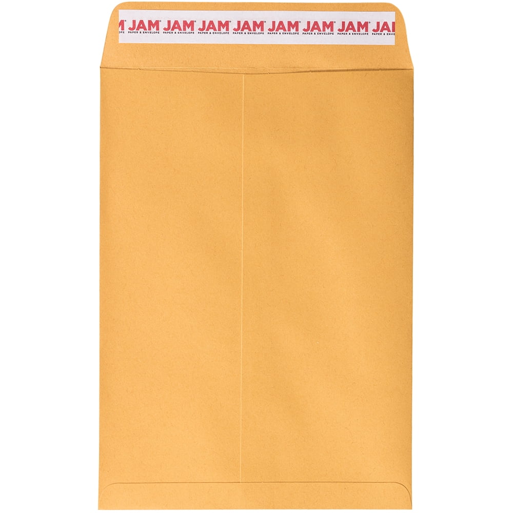 JAM Open End Catalog Envelopes, 7 1/2" x 10 1/2", Brown Kraft Manila, 50 Per Pack