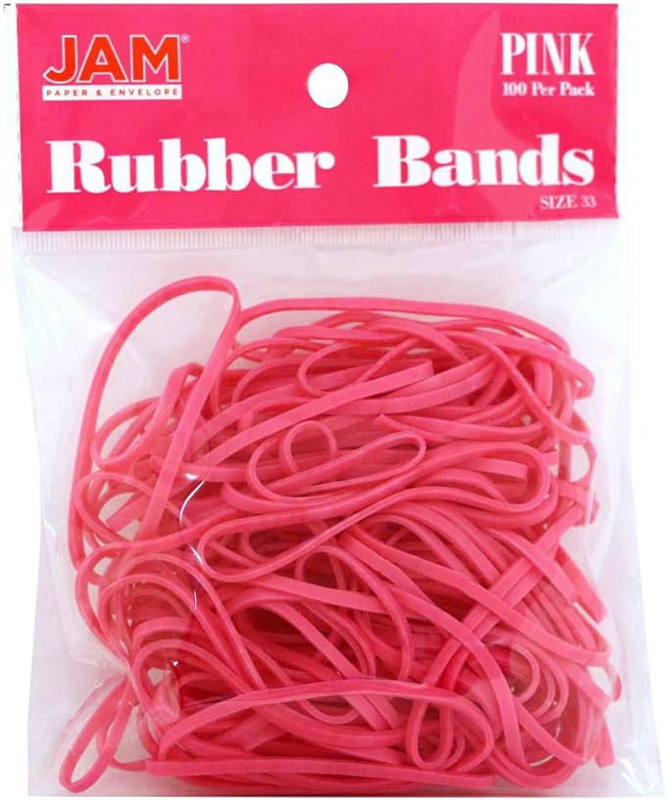 JAM PAPER Colorful Rubber Bands - Size 33 - Red Rubberbands - 100/Pack