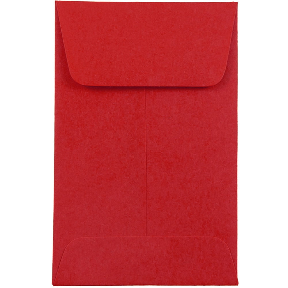 JAM Paper #1 Coin Envelopes, 2 1/4 x 3 1/2, Red, 1000/Carton