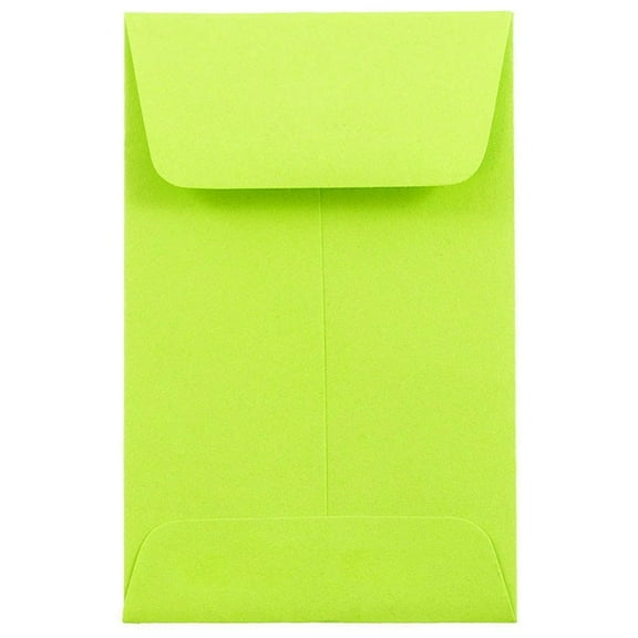 JAM Paper #1 Coin Envelopes, 2.25x3.5, 500/Box, Lime Green