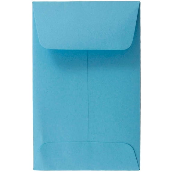 JAM Paper #1 Coin Envelopes, 2.3x3.5, Blue, 100/Pack