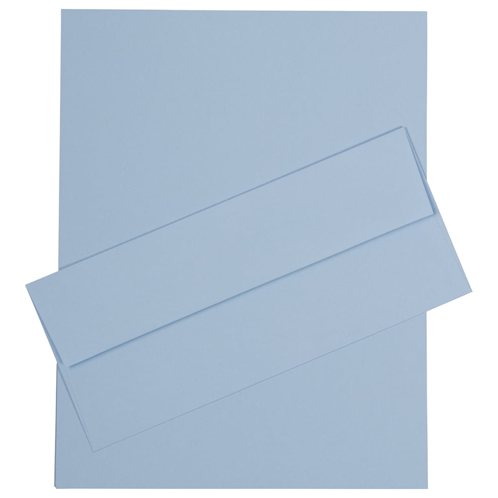 JAM Paper #10 Business Stationery Set, Baby Blue, 50/Pack