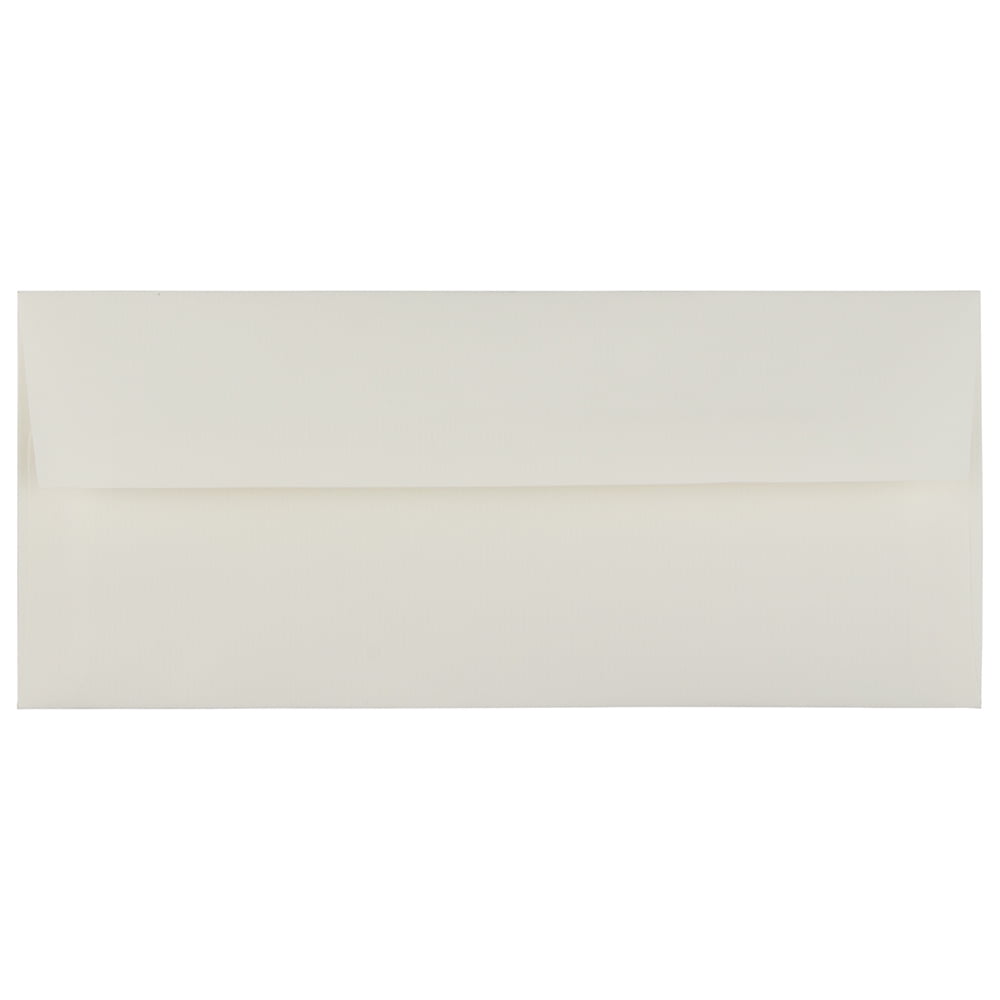 JAM Paper #10 Business Strathmore Envelopes, 4 1/8 x 9 1/2, Natural White Wove, Bulk 500/Box