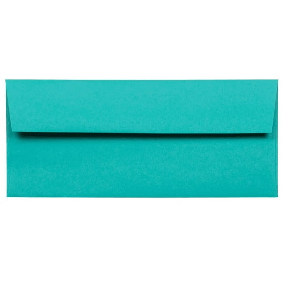 JAM Paper #10 Envelope, 4 1/8 x 9 1/2, Sea Blue, 50 per Pack