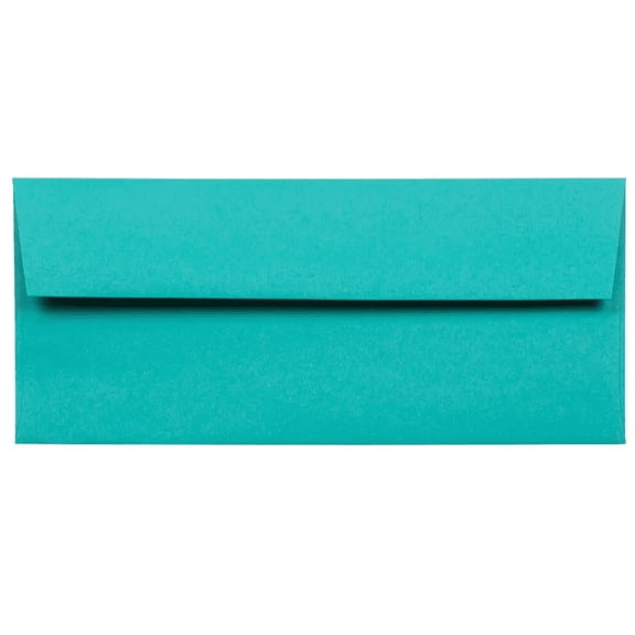 JAM Paper #10 Envelope, 4 1/8 x 9 1/2, Sea Blue, 50 per Pack
