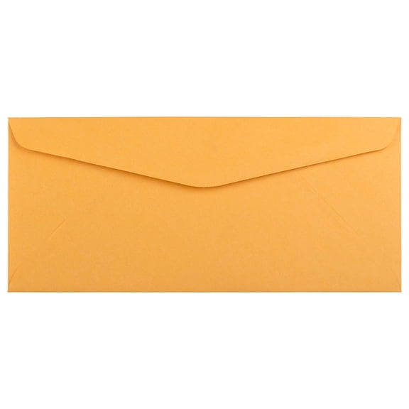 JAM Paper #10 Envelopes, 4 1/8 x 9 1/2, Brown Kraft Manila, 50 per Pack