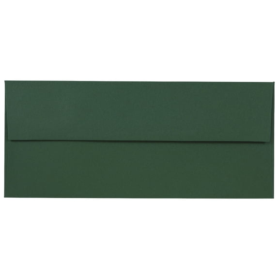 JAM Paper #10 Envelopes, 4 1/8 x 9 1/2, Dark Green, 50 per Pack
