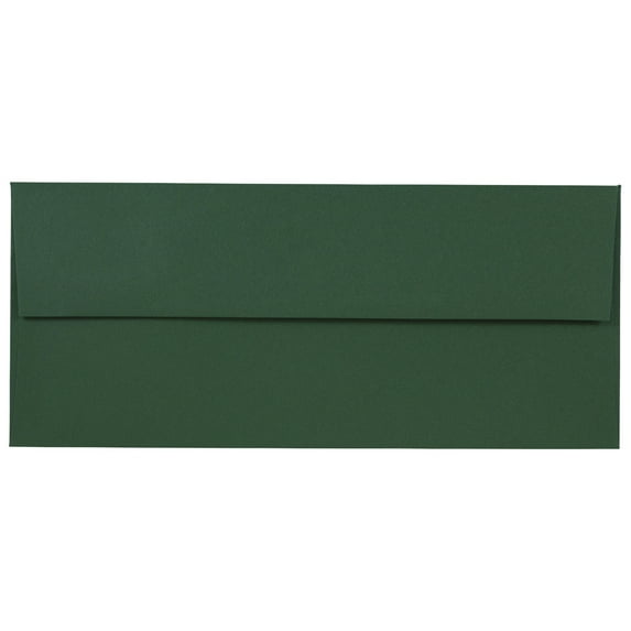 JAM Paper #10 Envelopes, 4 1/8 x 9 1/2, Dark Green, 50 per Pack