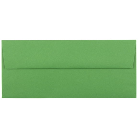JAM Paper #10 Envelopes, 4 1/8 x 9 1/2, Green, 500 Per Box
