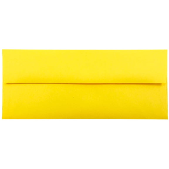 JAM Paper #10 Envelopes, 4 1/8 x 9 1/2, Yellow, 1000/Carton