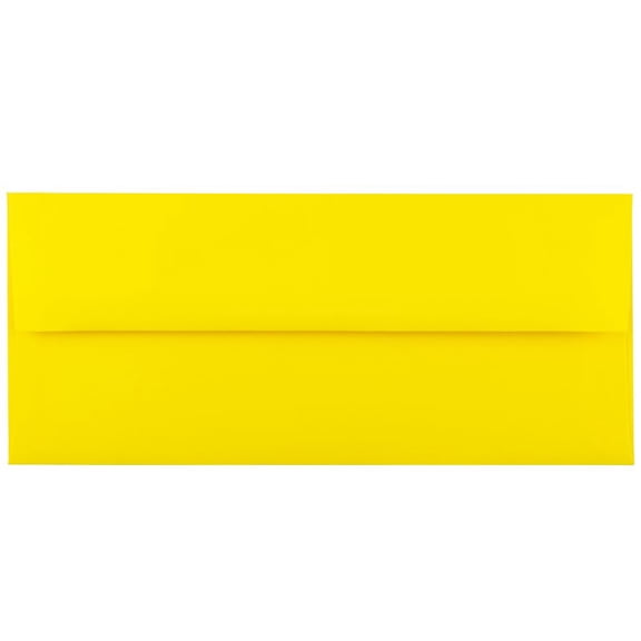 JAM Paper #10 Envelopes, 4 1/8 x 9 1/2, Yellow, 25/Pack