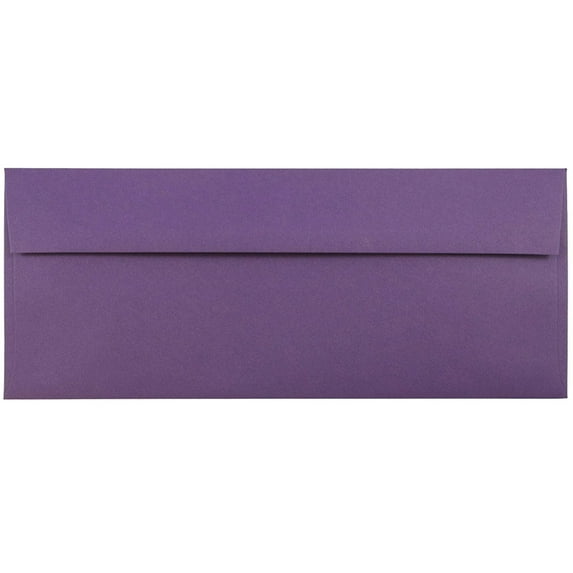 JAM Paper #10 Envelopes, 4.1x9.5, Dark Purple, 50/Pack