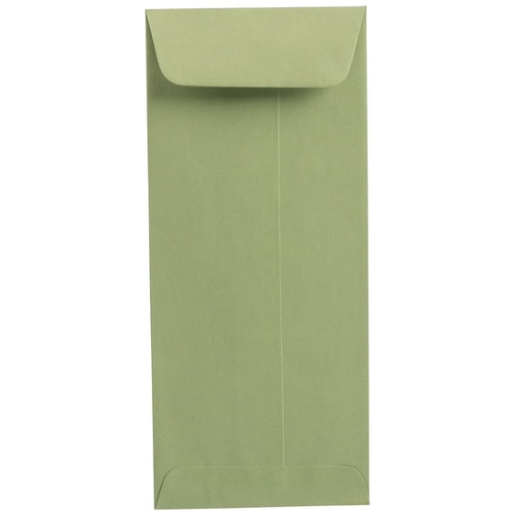 JAM Paper #10 Policy Business Colored Envelopes, 4 1/8 x 9 1/2, Olive, 25/Pack