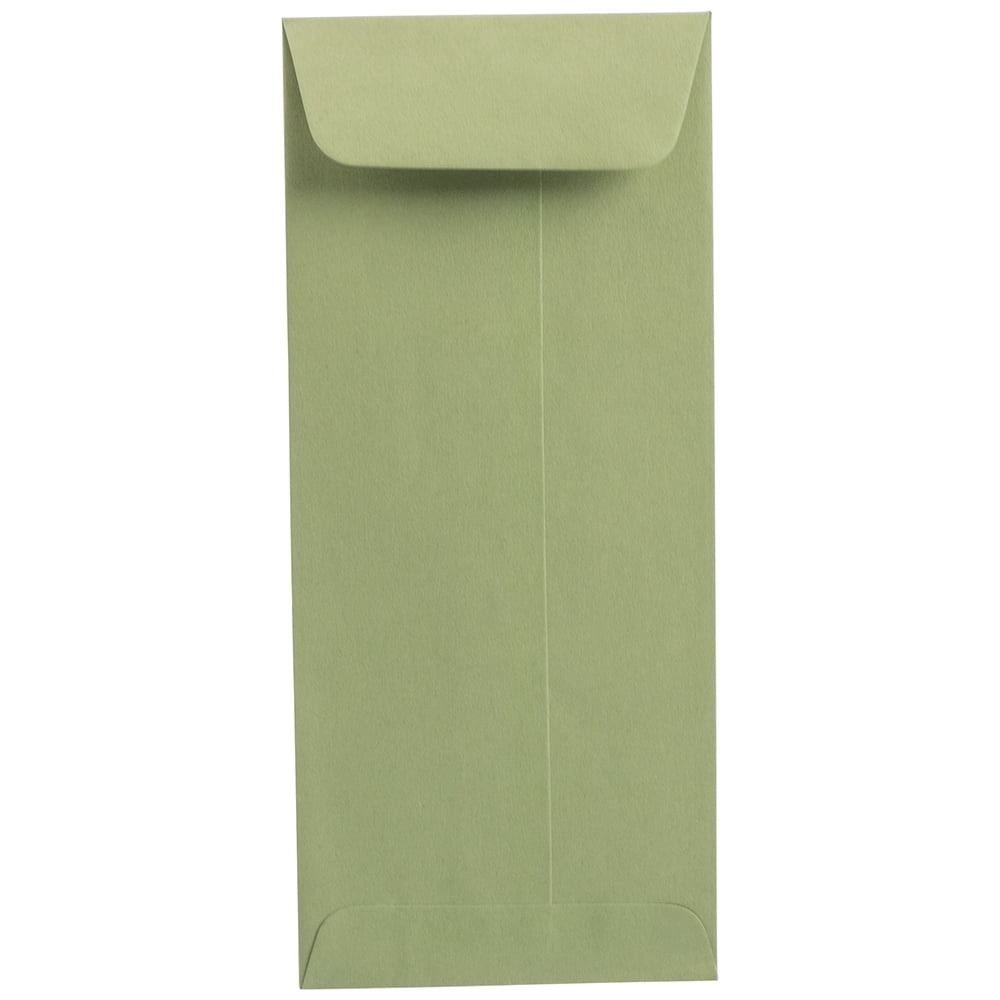 JAM Paper #10 Policy Business Colored Envelopes, 4 1/8 x 9 1/2, Olive, 50/Pack