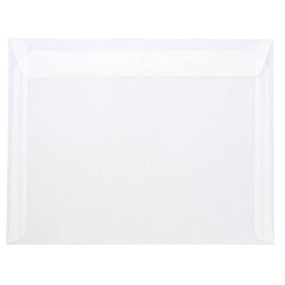 JAM Paper 10 x 13 Booklet Translucent Envelopes, 25/Pack, Clear