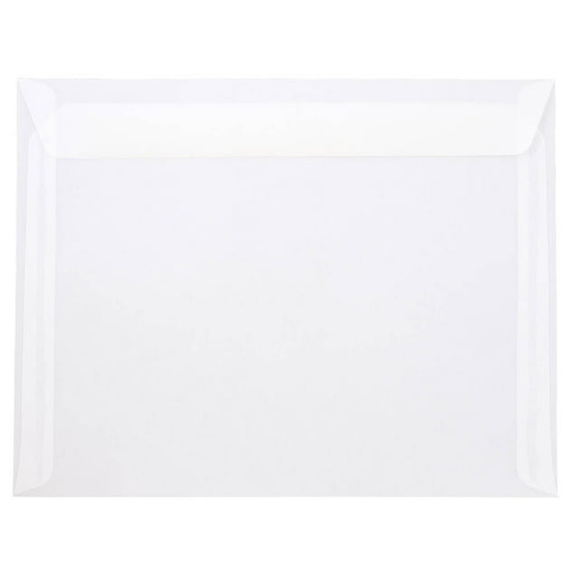JAM Paper 10 x 13 Booklet Translucent Envelopes, 25/Pack, Clear