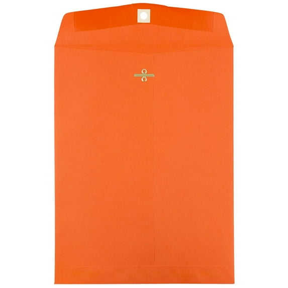 JAM Paper 10 x 13 Clasp Envelopes, Orange, 50/Pack