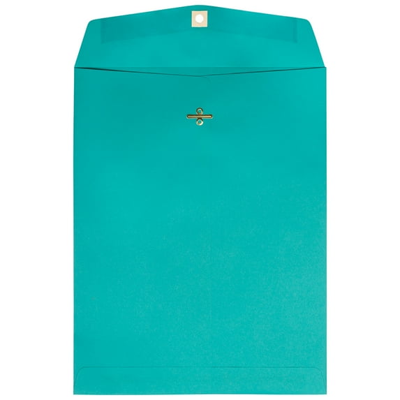 JAM Paper 10 x 13 Clasp Envelopes, Sea Blue, 25/Pack