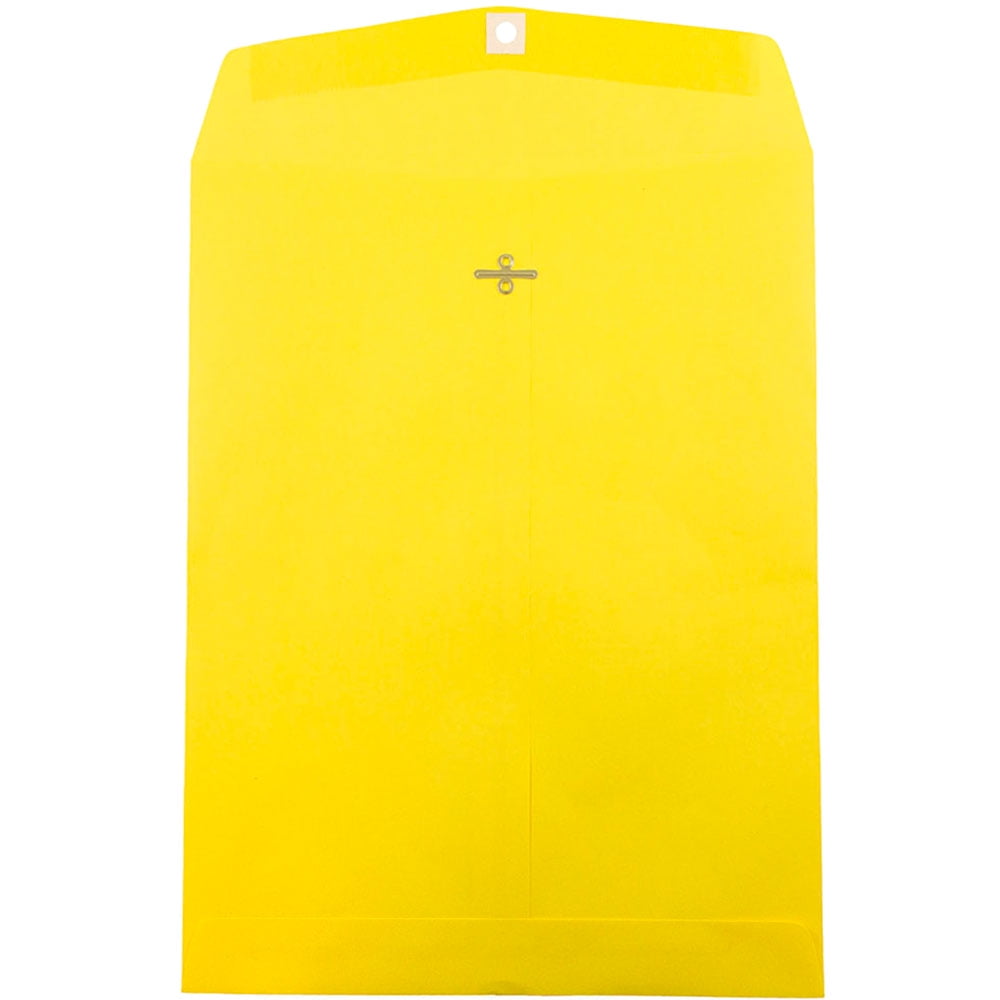 JAM Paper 10 x 13 Clasp Envelopes, Yellow, 25/Pack