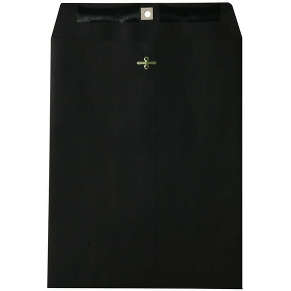 JAM Paper 10 x 13 Clasp Open End Envelopes, Black, 50 per Pack