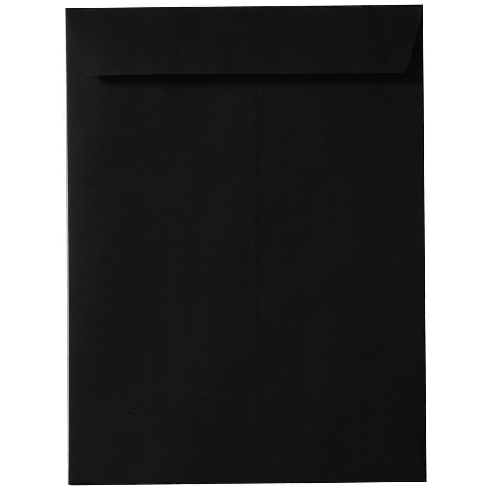 JAM Paper 10 x 13 Open End Envelopes, Smooth Black, 50/Pack