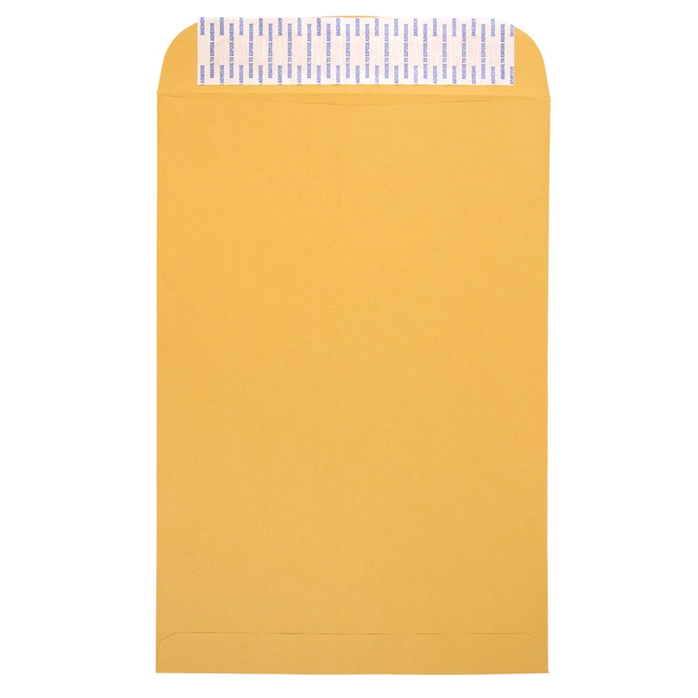 JAM Paper 10 x 15 Envelopes, 500/Box, Brown Kraft Manila, Peel & Seal