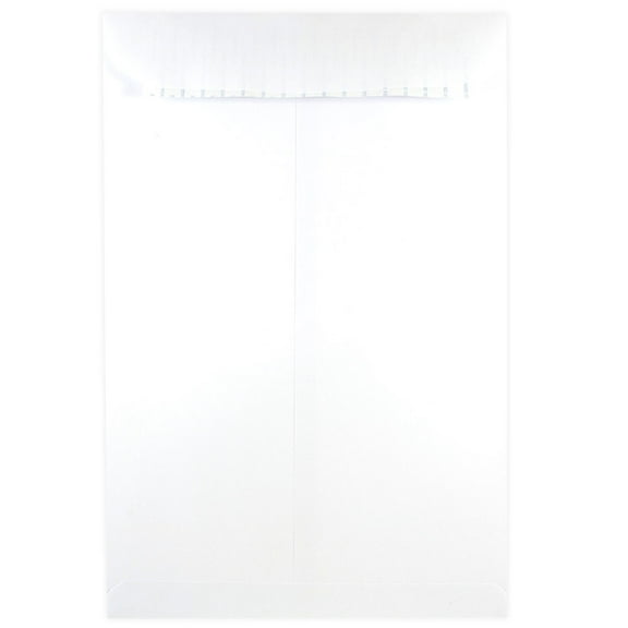 JAM Paper 12 x 15 1/2 Open End Commercial Envelopes with Self Adhesive Closure, White, Bulk 500/Box