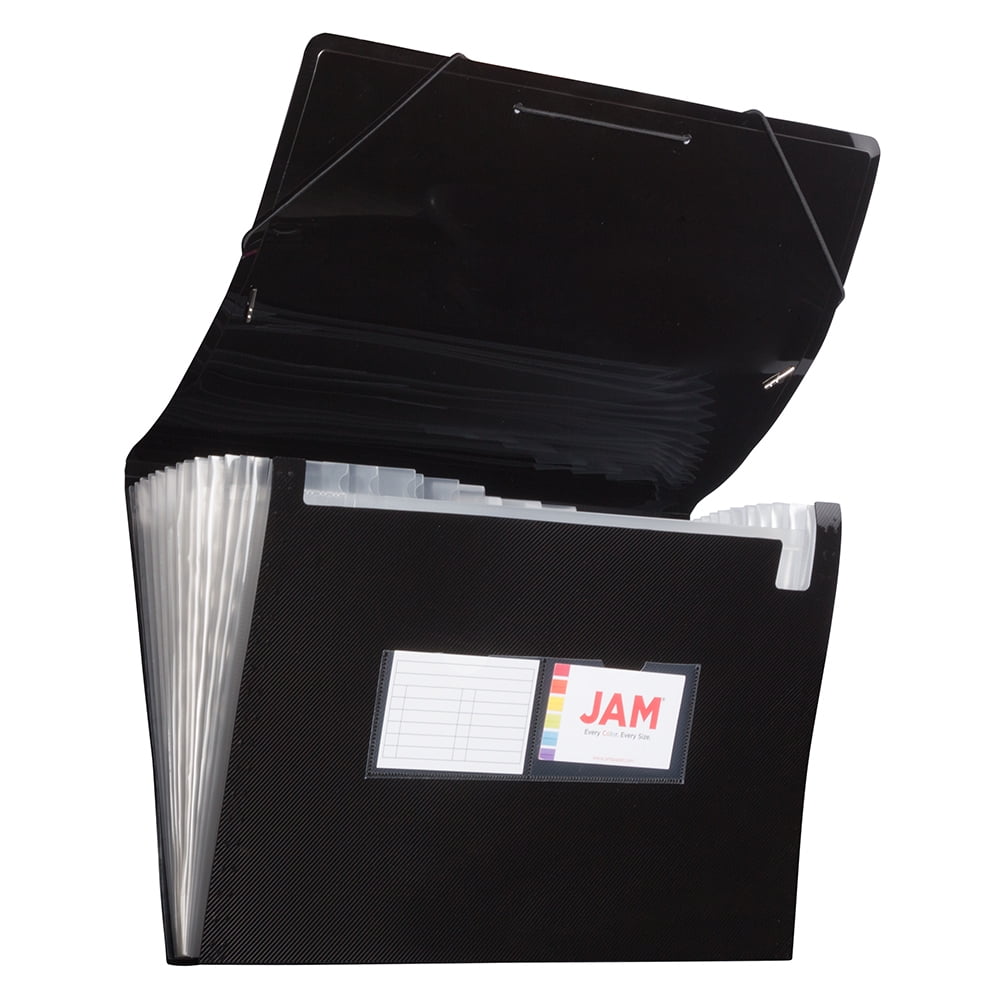 JAM PAPER & ENVELOPE JAM Paper 13 Pocket Expanding File, Black, 1/Pack, Legal Size, 10 x 15