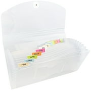 JAM Paper 13 Pocket Expanding File, Clear, 1/Pack, Check Size, 5 x 10 1/2