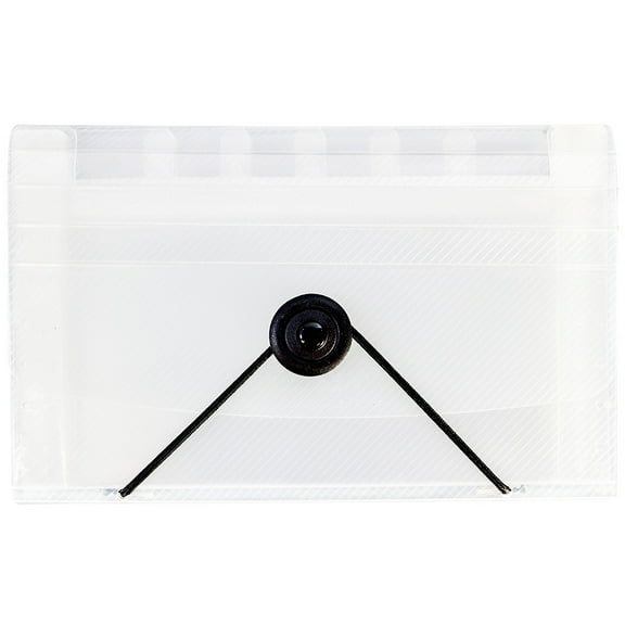 JAM Paper 13 Pocket Expanding File, Clear, 1/Pack, Coupon Size, 4 1/4 x 6 3/4