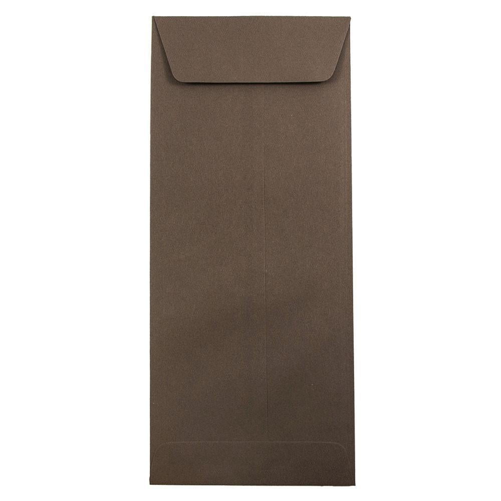 JAM Paper #14 Open End Policy Envelopes - Chocolate Brown, 5 X 11.5 Inches, 100% Recycled (Pack Of 50)