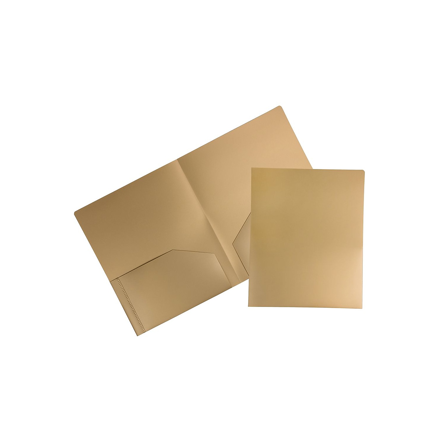 JAM Paper 2-Pocket Heavy Duty Plastic Folders Gold 108/Pack (383Hgob) 383HGOB