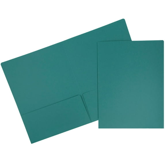 JAM Paper 2 Pocket Matte Cardstock Paper Folder, Teal Blue, 1/Pack