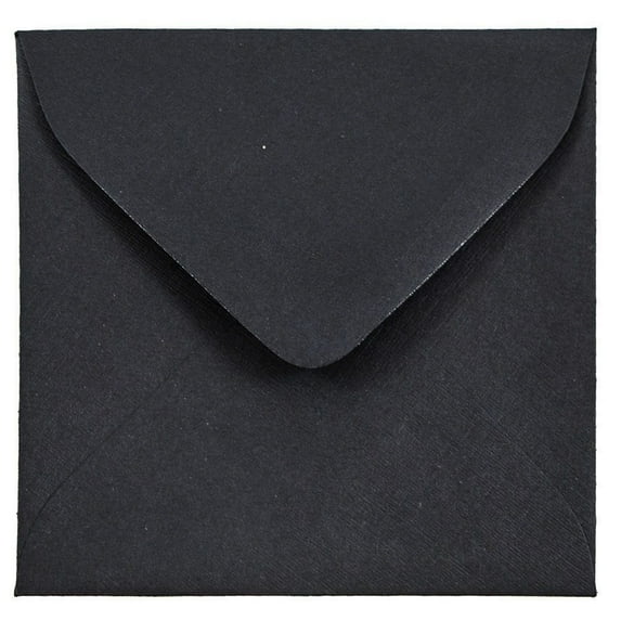 JAM Paper 3 1/8 x 3 1/8 Envelopes, Black Linen, 100/Pack