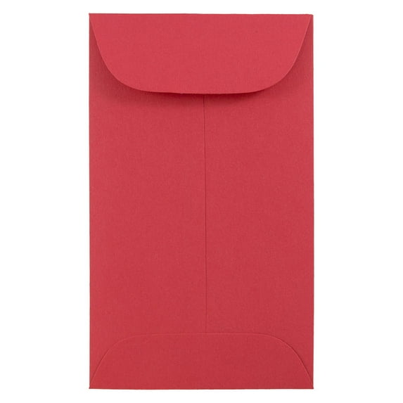 JAM Paper #3 Coin Envelopes, 2 1/2 x 4 1/4, Red, 1000/Carton