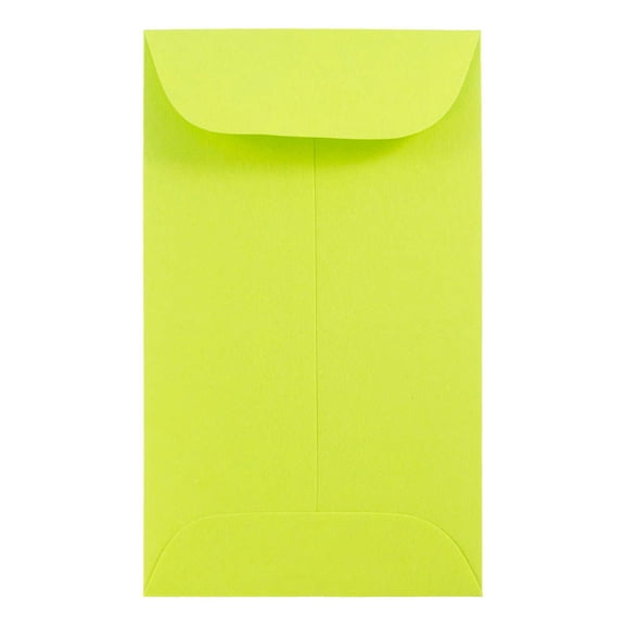 JAM Paper #3 Coin Envelopes, 2.5x4.25, 1000/Carton, Lime Green