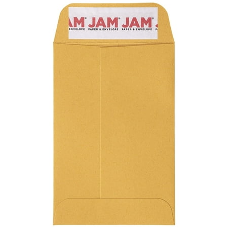 JAM Paper #4 Coin Business Commercial Envelopes, 3" x 4 1/2", Brown Kraft Manila, 500 Per Carton
