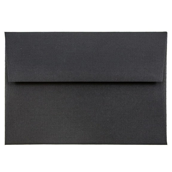 JAM Paper 4Bar A1 Envelopes, 3 5/8 x 5 1/8, Black Linen, 50 per Pack