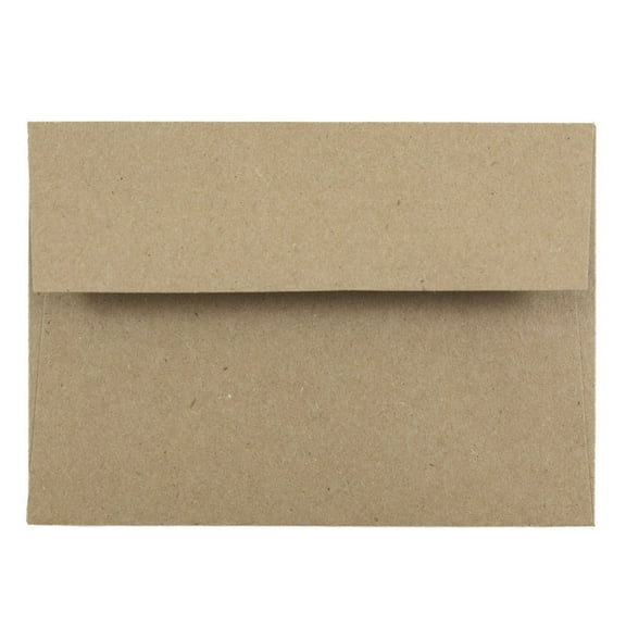 JAM Paper 4Bar A1 Envelopes, 3 5/8 x 5 1/8, Brown Kraft, 50 per Pack