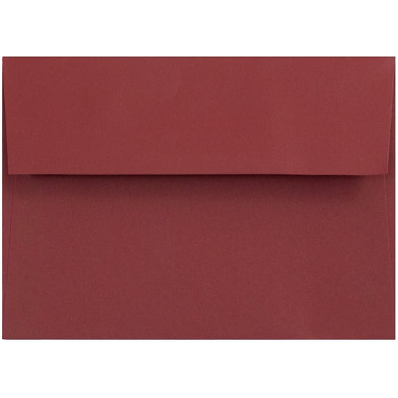 JAM Paper 4Bar A1 Envelopes, 3 5/8 x 5 1/8, Dark Red, 25 per Pack