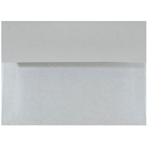 JAM Paper 4Bar A1 Envelopes, 3 5/8 x 5 1/8, Silver Metallic, 25 per Pack