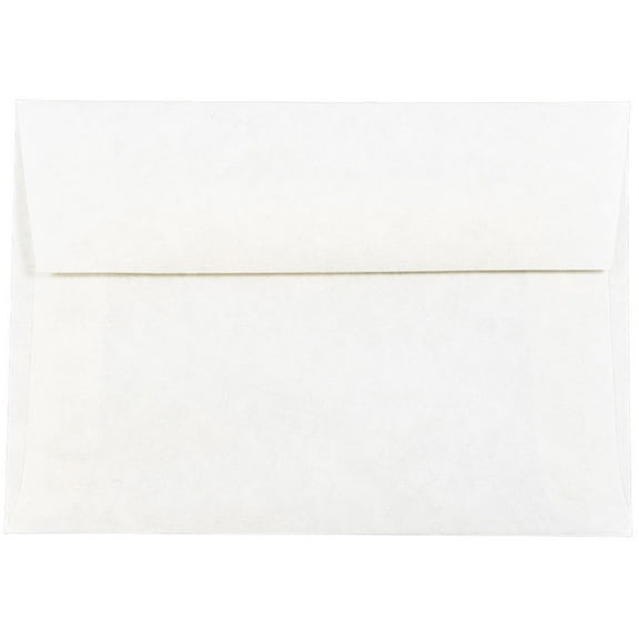 JAM Paper 4Bar A1 Parchment Envelopes, 3 5/8 x 5 1/8, White Recycled, 50 per Pack