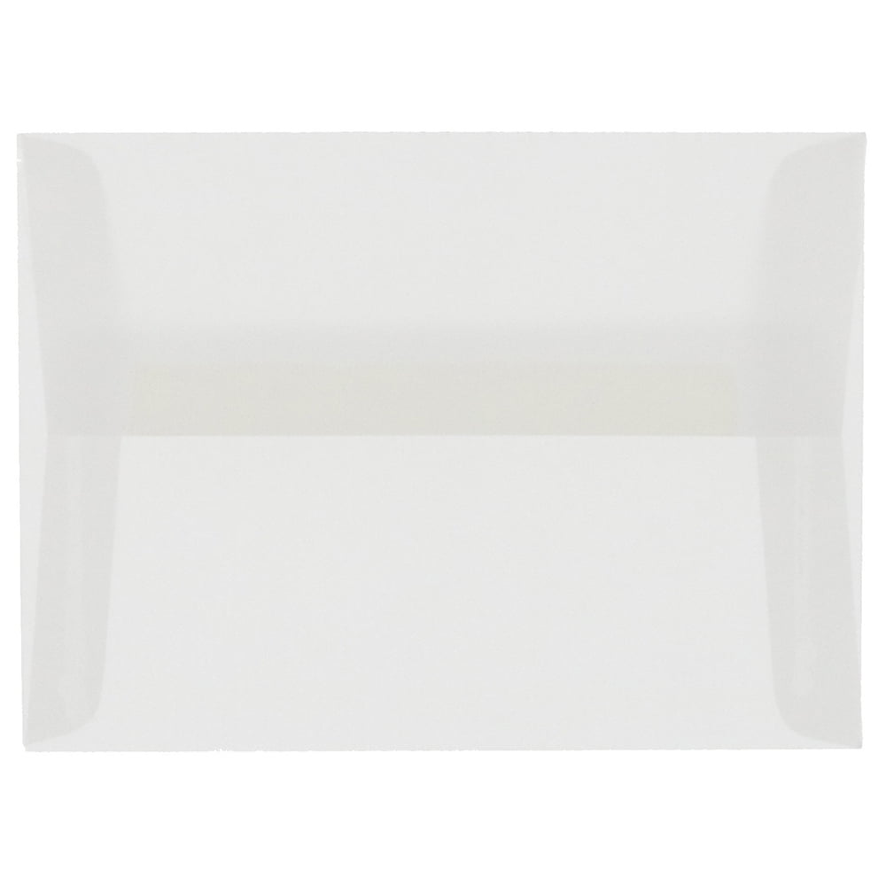 JAM Paper 4Bar A1 Translucent Envelopes, 3 5/8 x 5 1/8, Clear, 25 per Pack