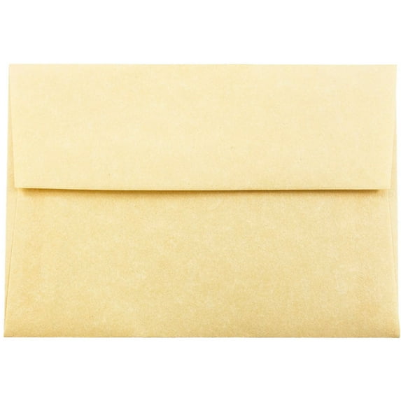 JAM Paper 4Bar Envelopes, 3 5/8 x 5 1/8, Gold Parchment, 1000/Carton